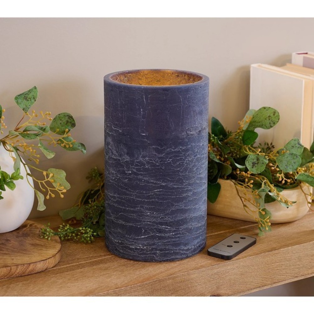Home Reflections Flameless 6" x 10" Jumbo Candle Decor with Remote Control Gray - Picture 6 of 7